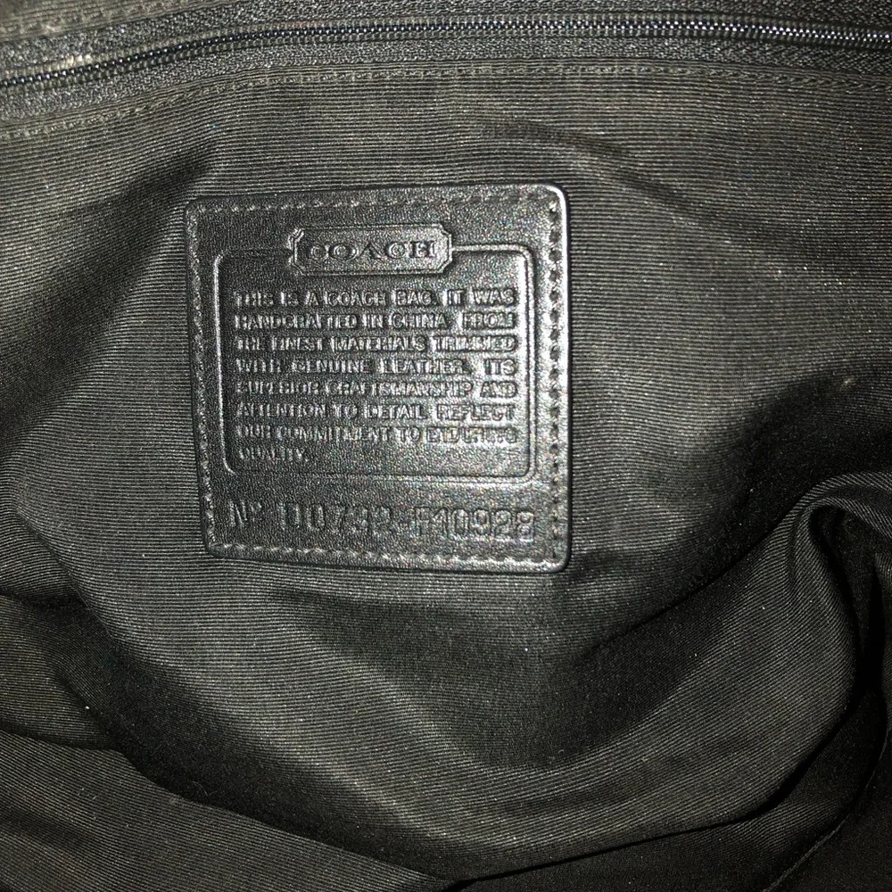 Coach signature “mini C” handbag. Leather & canvas. - Picture 2 of 16